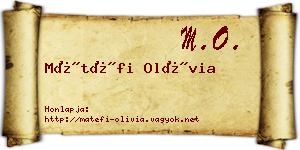 Mátéfi Olívia névjegykártya